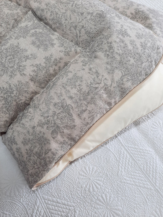 Romantic Toile Grey Mini Eiderdown - IN STOCK #240601