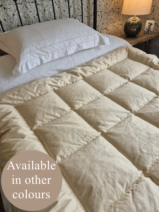 100% Dupion Silk Eiderdown - James Hare Orissa Silk - Available in over 200 colours!