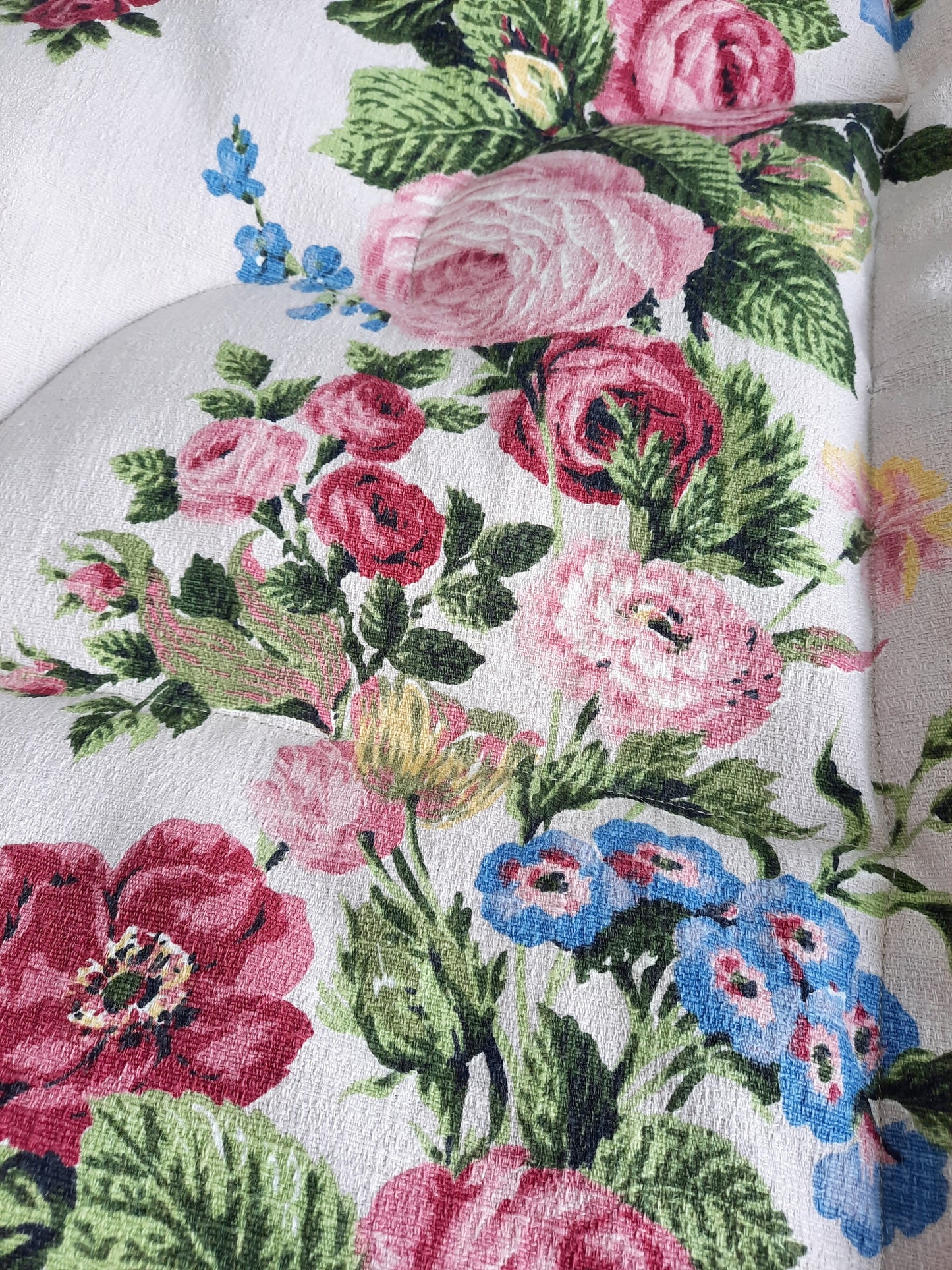 Vintage Barkcloth Cotton Floral SINGLE Eiderdown - IN STOCK