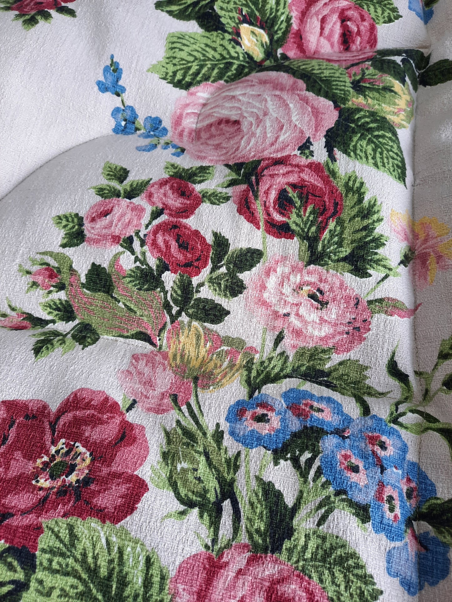 Vintage Barkcloth Cotton Floral SINGLE Eiderdown - IN STOCK
