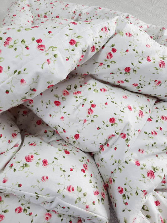 Pretty White Floral Mini Eiderdown - IN STOCK #220205
