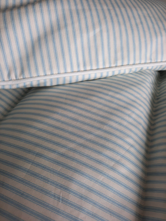 Blue Striped Ticking SINGLE Eiderdown - IN STOCK