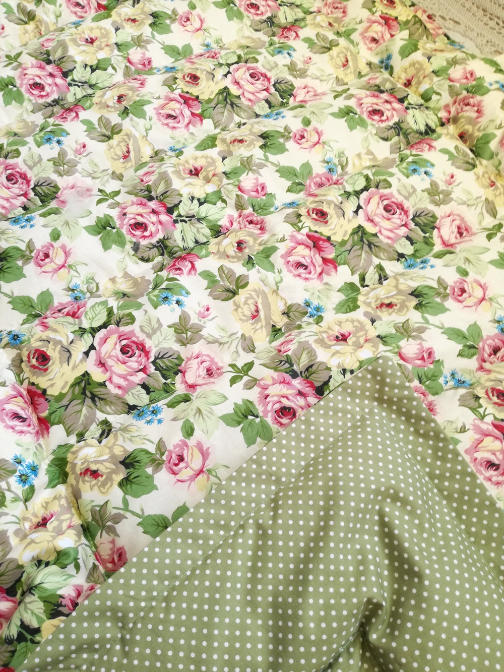 Floral & Vintage Green Mini Eiderdown - IN STOCK