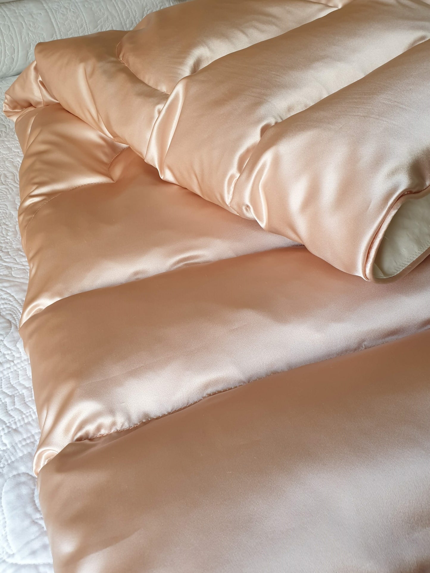 Rose 100% Silk Satin Eiderdown