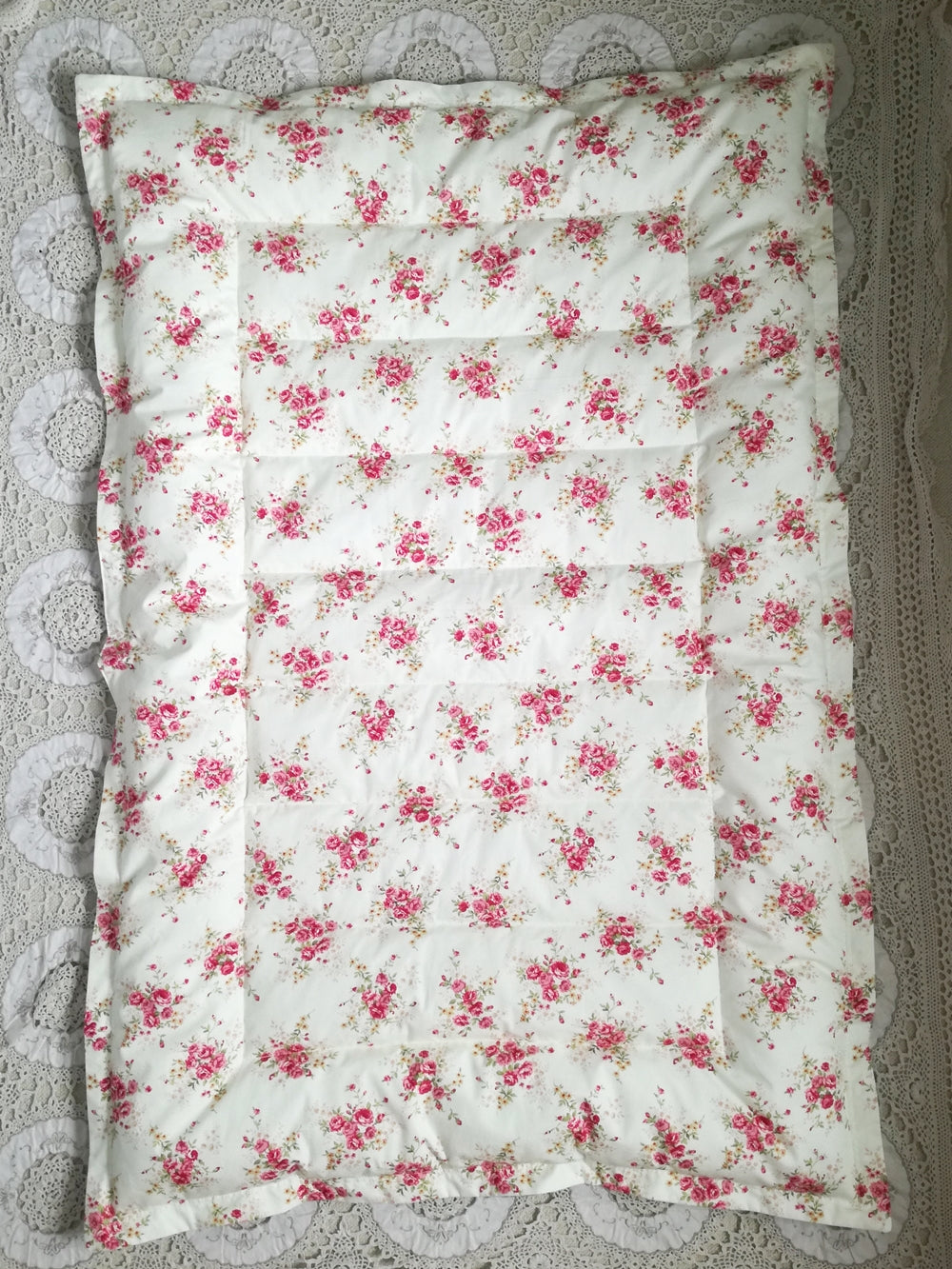 Pink & Blue Floral Mini Eiderdown - IN STOCK