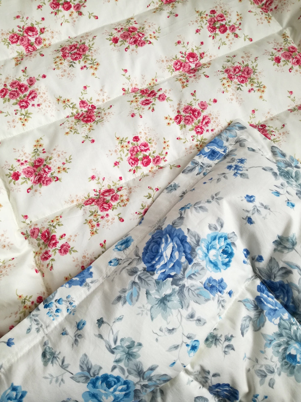 Pink & Blue Floral Mini Eiderdown - IN STOCK