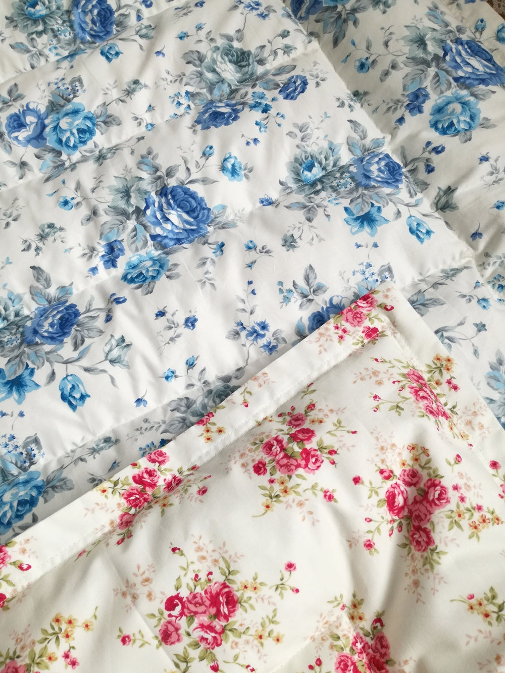 Pink & Blue Floral Mini Eiderdown - IN STOCK