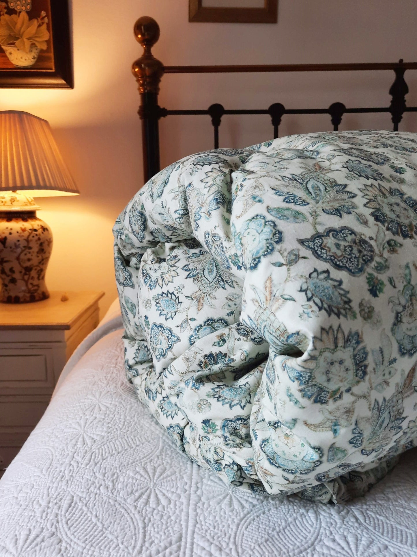 Arundel Green Floral SINGLE Eiderdown - IN STOCK