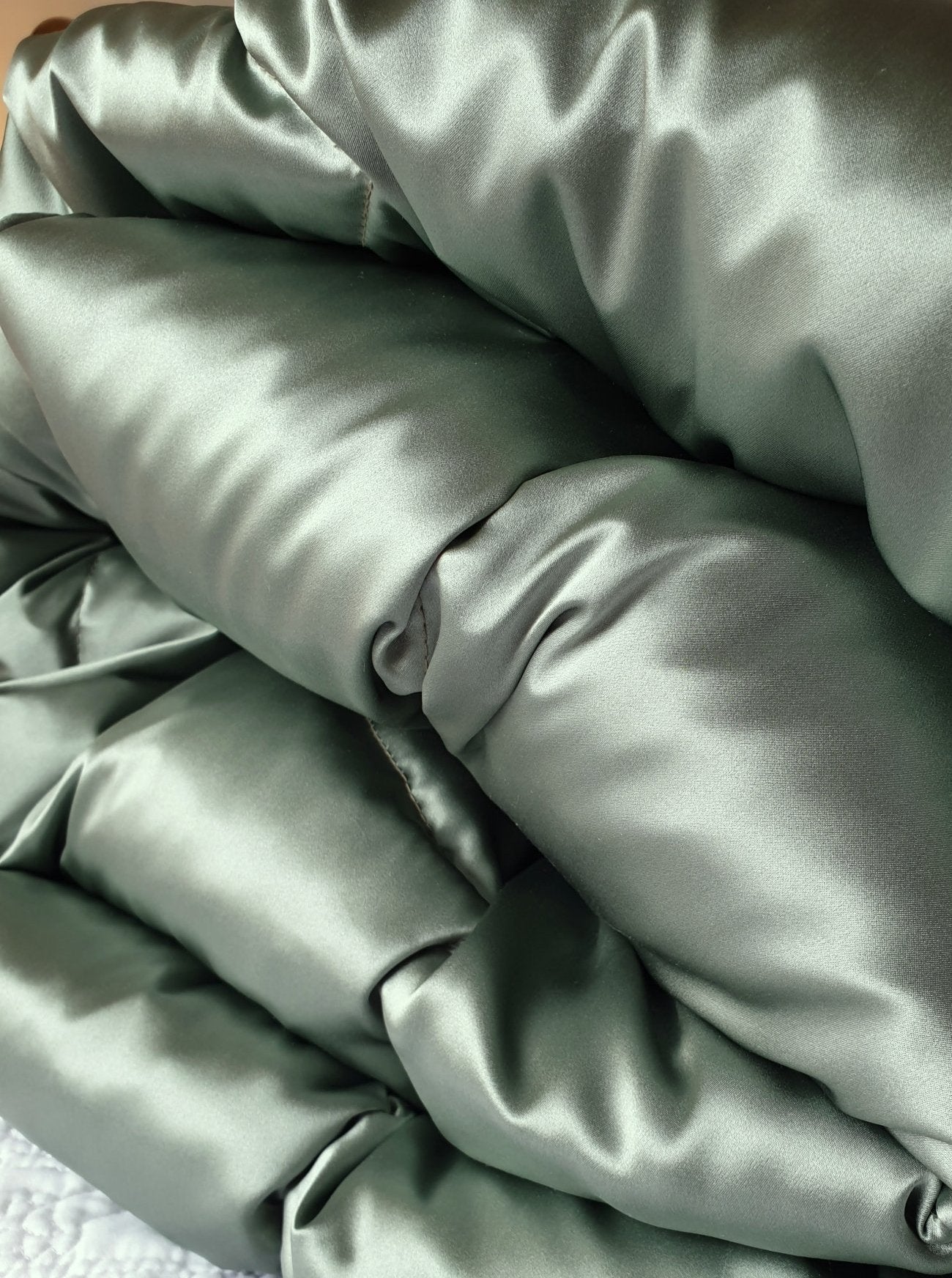 Sage Green 100% Silk Satin Eiderdown