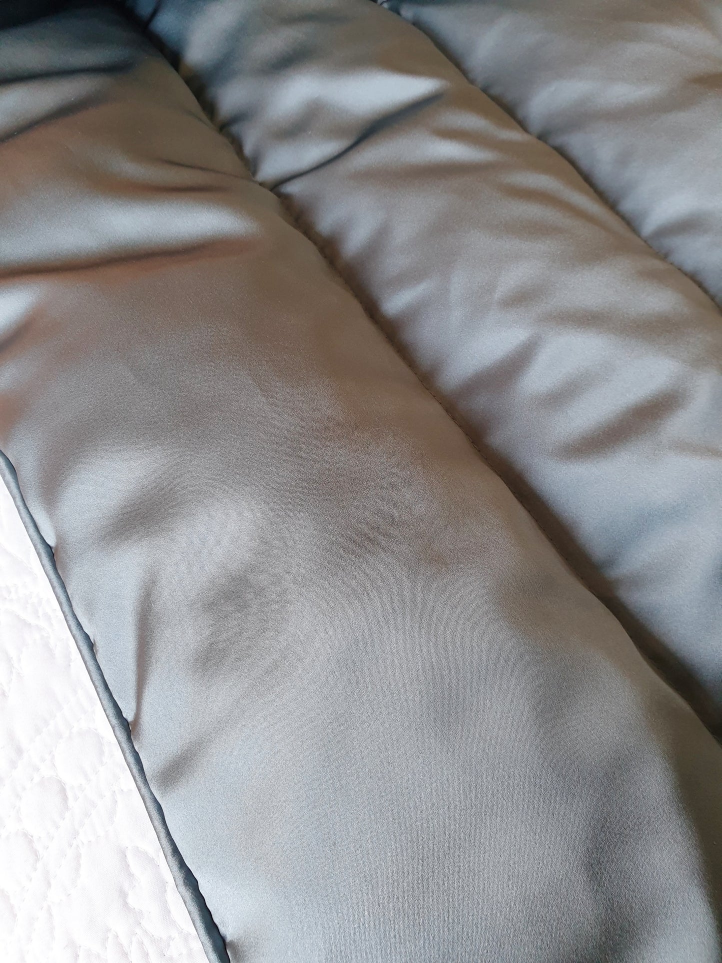 Blue Grey 100% Silk Satin Eiderdown