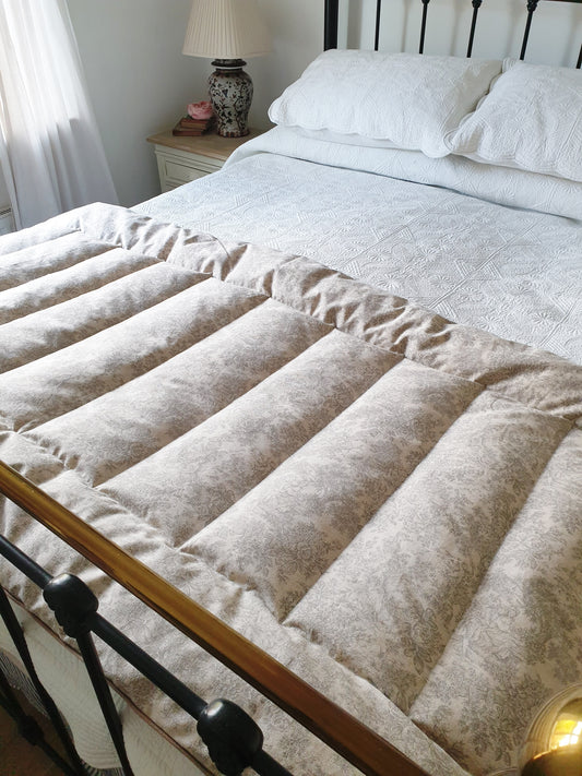 Romantic Toile de Jouy Eiderdown Bed Runner - IN STOCK