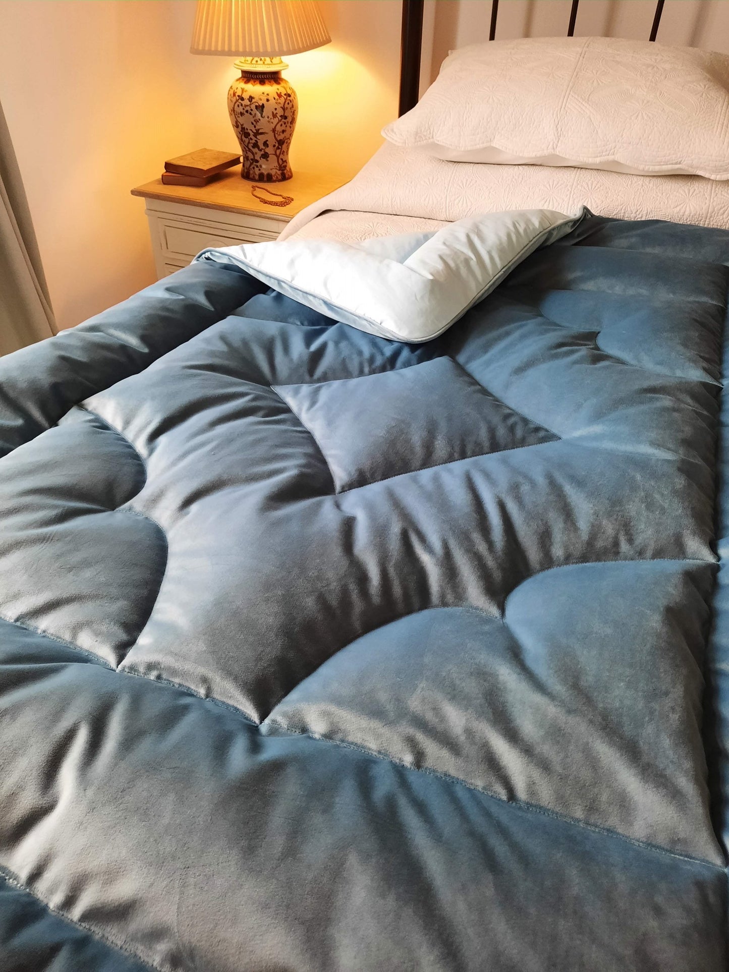 Velvet Storm Blue SINGLE Eiderdown - IN STOCK