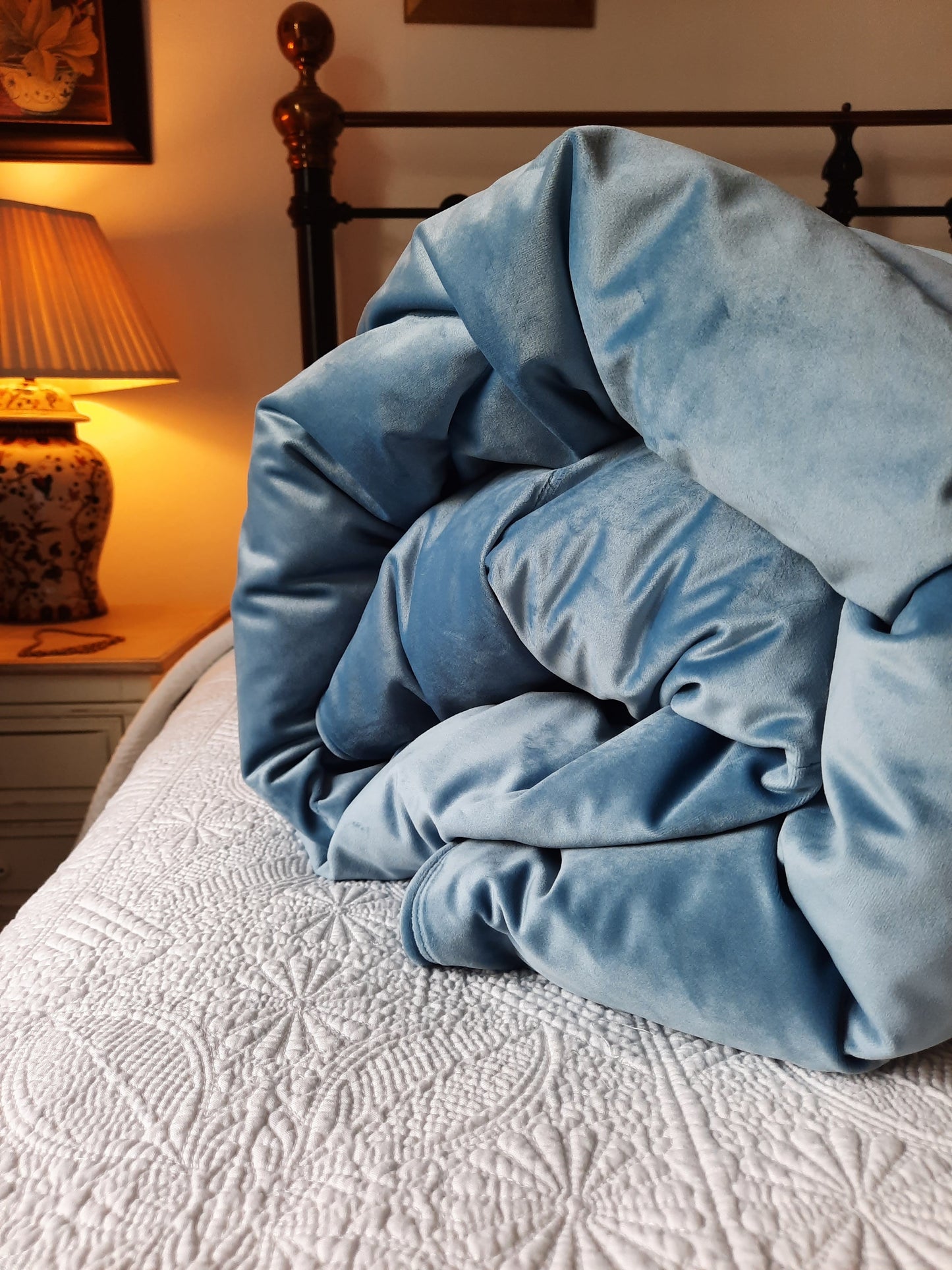 Velvet Storm Blue SINGLE Eiderdown - IN STOCK