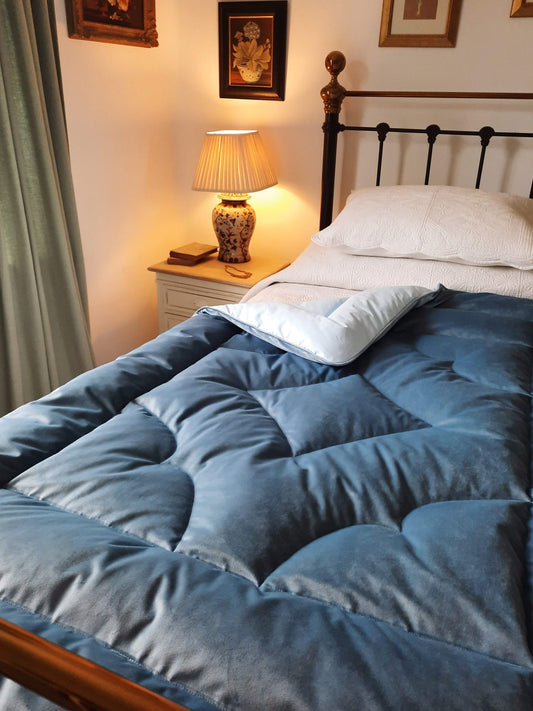 Velvet Storm Blue SINGLE Eiderdown - IN STOCK