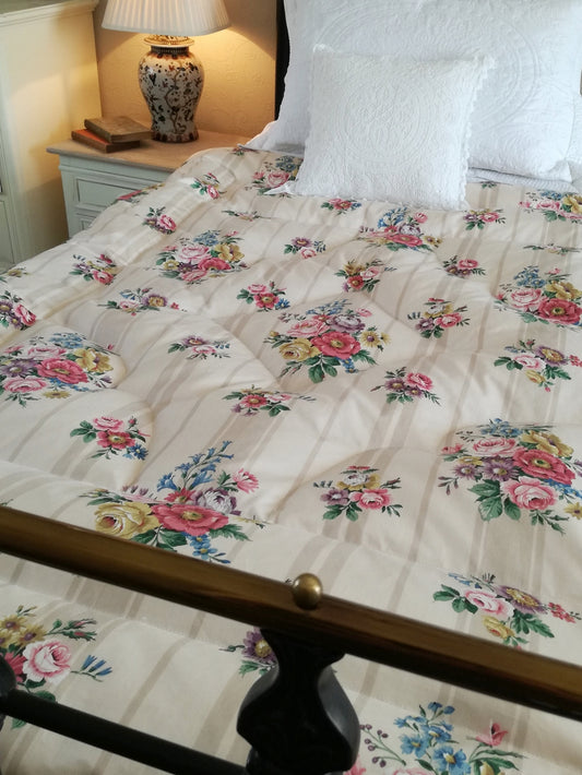Vintage Sanderson Cotton Floral SINGLE Eiderdown - IN STOCK