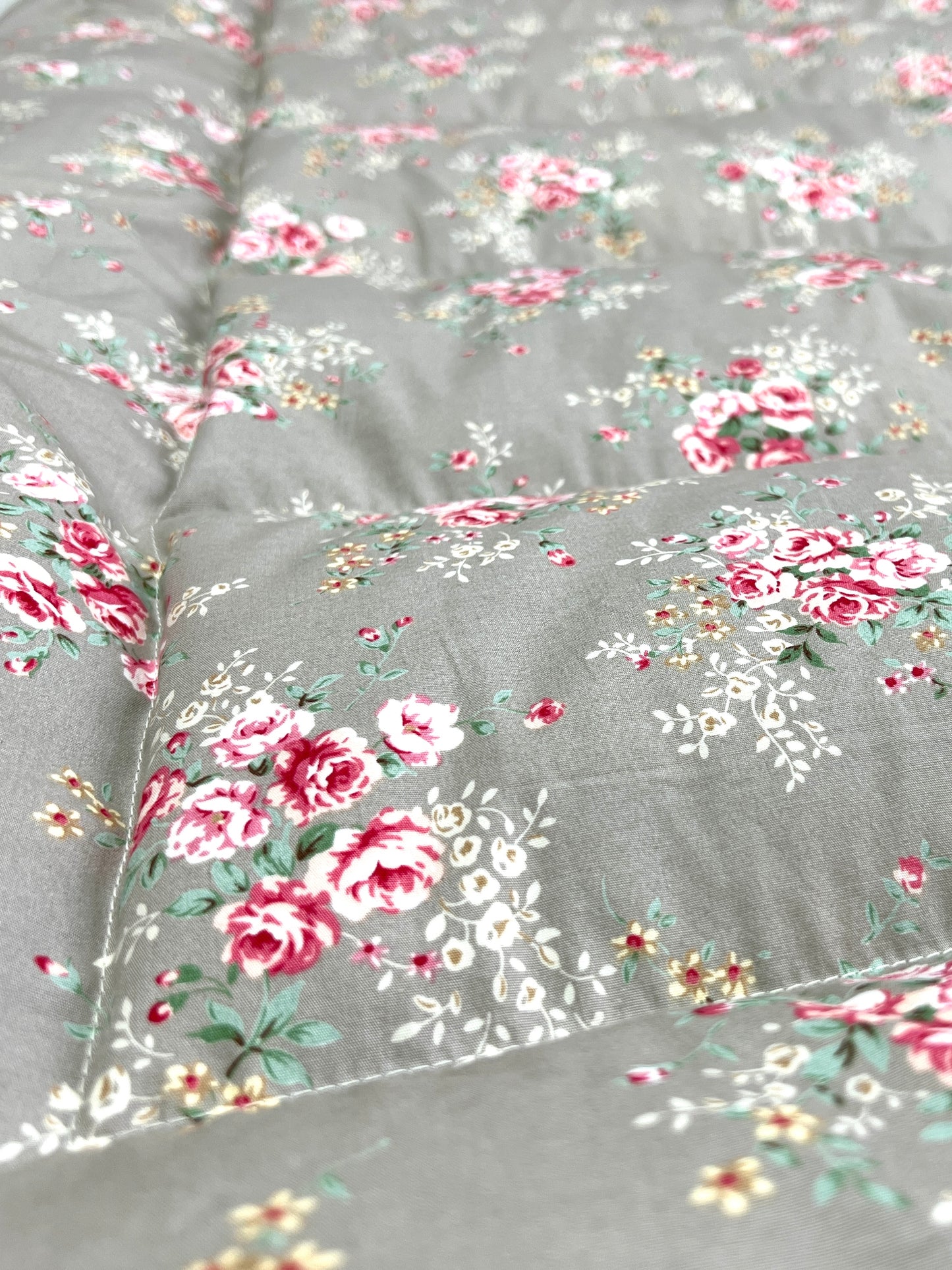 Floral Stone Grey Mini Eiderdown - IN STOCK #220102