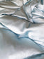 Aqua Blue 100% Silk Satin Eiderdown close up