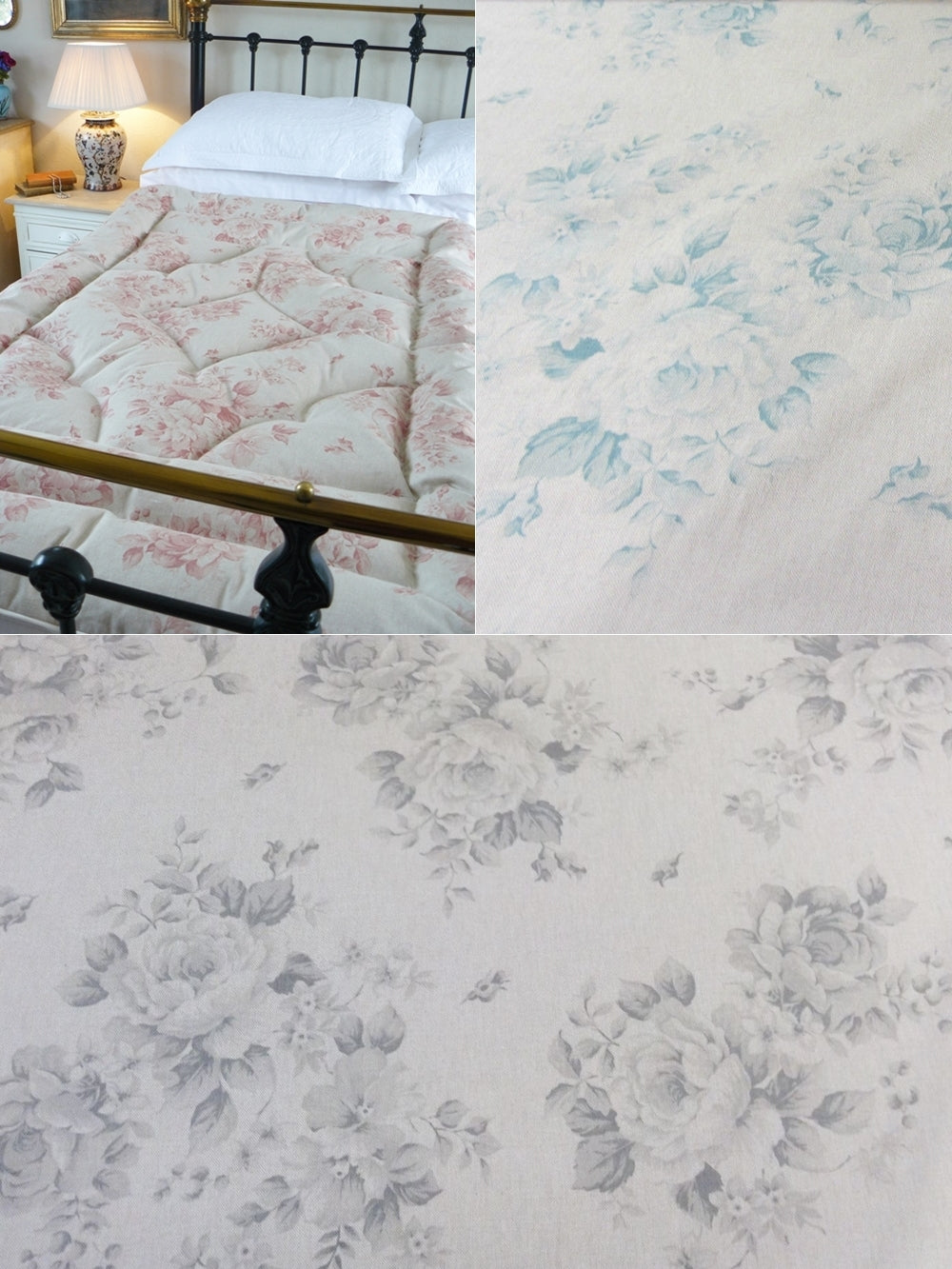 Faded Roses Eiderdown - Available in 3 colours